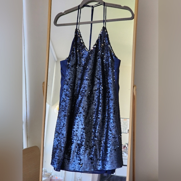 Royal Blue Sequin Mini Dress - Picture 3 of 4